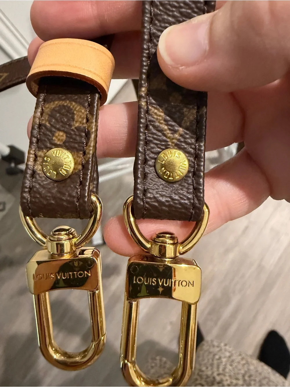 LV Adjustable Strap 16mm Monogram Full Set with COA